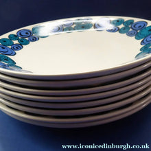 Load image into Gallery viewer, Rare Norwegian FIGGJO FLINT Saturn Pattern Large Dessert or Small Dinner Plates: 9 3/4 inches. Kirsten Dekor Range;  1960s
