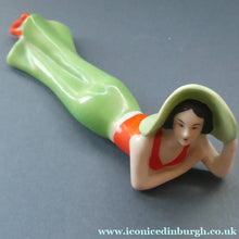 Load image into Gallery viewer, ORIGINAL 1920s German "Bathing Beauty" Porcelain Art Deco Miniature Figurine
