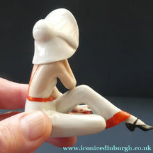 Load image into Gallery viewer, ORIGINAL 1920s German "Bathing Beauty" Porcelain Art Deco Miniature Figurine
