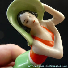 Load image into Gallery viewer, ORIGINAL 1920s German "Bathing Beauty" Porcelain Art Deco Miniature Figurine
