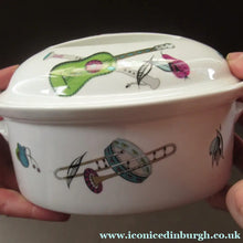 Load image into Gallery viewer, 1960s Royal Worcester Oval Serving Lidded Dish Rare Fiesta Pattern
