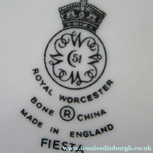 Load image into Gallery viewer, Royal Worcester Porcelain Trio Cup, Saucer, Side Plate Rare Fiesta Patern 1960s
