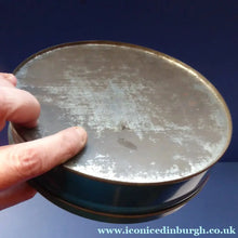 Load image into Gallery viewer, Rare Round Dutch Biscuit Tin. Unusual Art Deco Design; c 1930s
