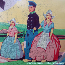 Load image into Gallery viewer, Rare Round Dutch Biscuit Tin. Unusual Art Deco Design; c 1930s
