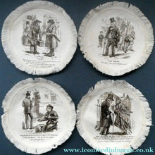 Load image into Gallery viewer, Rare Set of Four VICTORIAN White Cotton Place Mats with Printed Images
