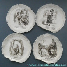 Load image into Gallery viewer, Rare Set of Four VICTORIAN White Cotton Place Mats with Printed Images
