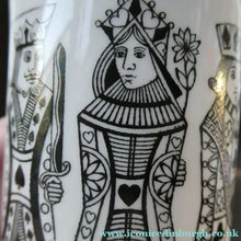 Load image into Gallery viewer, Six Spode Bone China Espresso Cups and Saucers. Playing Cards Pattern
