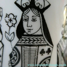 Load image into Gallery viewer, Six Spode Bone China Espresso Cups and Saucers. Playing Cards Pattern
