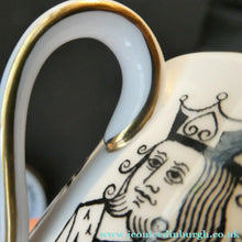 Load image into Gallery viewer, Six Spode Bone China Espresso Cups and Saucers. Playing Cards Pattern

