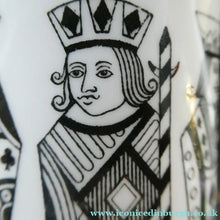 Load image into Gallery viewer, Six Spode Bone China Espresso Cups and Saucers. Playing Cards Pattern

