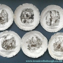 Load image into Gallery viewer, Rare Set of Six VICTORIAN White Cotton Place Mats with Printed Images

