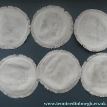 Load image into Gallery viewer, Rare Set of Six VICTORIAN White Cotton Place Mats with Printed Images
