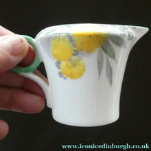 Load image into Gallery viewer, SHELLEY 1930s Art Deco Milk Jug and Open Sugar Bowl. Regal Acacia Pattern with Yellow Flowers
