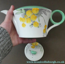 Load image into Gallery viewer, Rare SHELLEY 1930s Art Deco TEAPOT. Regal Acacia Pattern with Yellow Flowers
