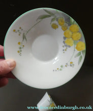 Load image into Gallery viewer, SHELLEY 1930s Art Deco TRIO (Cup, Saucer &amp; Side Plate). Regal Acacia Pattern with Yellow Flowers
