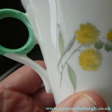 Load image into Gallery viewer, SHELLEY 1930s Art Deco TRIO (Cup, Saucer &amp; Side Plate). Regal Acacia Pattern with Yellow Flowers
