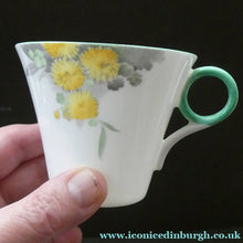 Load image into Gallery viewer, SHELLEY 1930s Art Deco TRIO (Cup, Saucer &amp; Side Plate). Regal Acacia Pattern with Yellow Flowers

