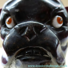 Load image into Gallery viewer, Antique Carved Wood Edwardian English BULLDOG Clothes Brush Holder: and Original Bristle Brush
