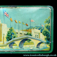 Load image into Gallery viewer, British Empire Exhibition Toffee Tin 1924; with an Image of the Palace of Industry
