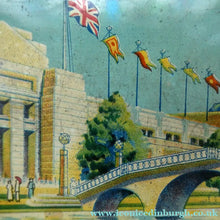 Load image into Gallery viewer, British Empire Exhibition Toffee Tin 1924; with an Image of the Palace of Industry
