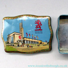Load image into Gallery viewer, Rare Survivor Glasgow Empire Exhibition Sweetie Tin 1938; with an Image of the Scottish Pavilion
