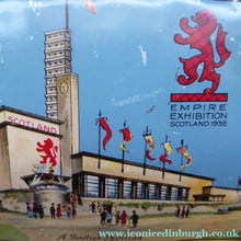 Load image into Gallery viewer, Rare Survivor Glasgow Empire Exhibition Sweetie Tin 1938; with an Image of the Scottish Pavilion
