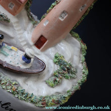 Load image into Gallery viewer, Rare Victorian Staffordshire Figurine. Little Model of Grace Darling Rowing a Boat. Lighthouse in Background
