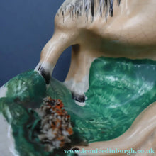Load image into Gallery viewer, RARE 19th Century Staffordshire Figurine  of a Scottish Gamekeeper with his Horse &amp; Deer
