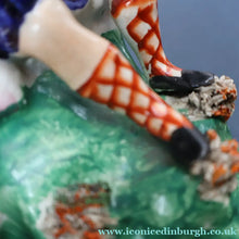 Load image into Gallery viewer, RARE 19th Century Staffordshire Figurine  of a Scottish Gamekeeper with his Horse &amp; Deer
