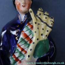 Load image into Gallery viewer, RARE 19th Century Staffordshire Figurine  of a Scottish Gamekeeper with his Horse &amp; Deer
