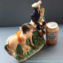 Load image into Gallery viewer, RARE 19th Century Staffordshire Figurine  of a Scottish Gamekeeper with his Horse &amp; Deer
