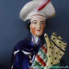 Load image into Gallery viewer, RARE 19th Century Staffordshire Figurine  of a Scottish Gamekeeper with his Horse &amp; Deer

