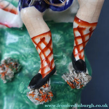Load image into Gallery viewer, RARE 19th Century Staffordshire Figurine  of a Scottish Gamekeeper with his Horse &amp; Deer
