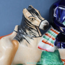 Load image into Gallery viewer, RARE 19th Century Staffordshire Figurine  of a Scottish Gamekeeper with his Horse &amp; Deer
