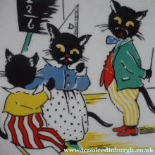 Load image into Gallery viewer, Rare Vintage 1950s BABY BOWL School Tim. Lucky Black Cats at School. Burleigh Ware
