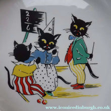 Load image into Gallery viewer, Rare Vintage 1950s BABY BOWL School Tim. Lucky Black Cats at School. Burleigh Ware
