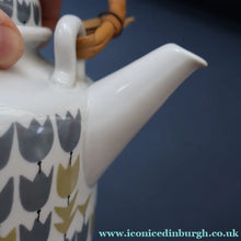 Load image into Gallery viewer, RARE Vintage 1950s MARIANNE WESTMAN Teapot, Milk Jug and Open Sugar Bowl by Rörstrand Sweden. "PARTY" Pattern 
