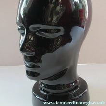 Load image into Gallery viewer, Vintage West German Scheurich Pottery Glossy Black Ceramic Display Head
