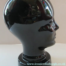 Load image into Gallery viewer, Vintage West German Scheurich Pottery Glossy Black Ceramic Display Head
