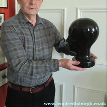 Load image into Gallery viewer, Vintage West German Scheurich Pottery Glossy Black Ceramic Display Head
