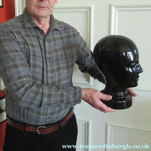 Load image into Gallery viewer, Vintage West German Scheurich Pottery Glossy Black Ceramic Display Head
