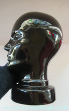 Load image into Gallery viewer, Vintage West German Scheurich Pottery Glossy Black Ceramic Display Head
