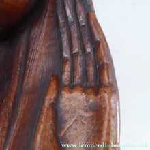 Load image into Gallery viewer, Vintage AMERICAN The Grail Studio Pottery Model of the Virgin Mark. With Grailville Paper Label and Signature
