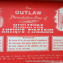 Load image into Gallery viewer, COLLECTOR'S ITEM. Rare Vintage BCM Outlaw Presentation BOX of TOY Miniature Antique Firearms

