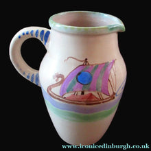 Load image into Gallery viewer, Honiton Pottery Jug with Viking Ship Design
