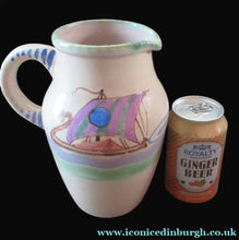 Load image into Gallery viewer, Honiton Pottery Jug with Viking Ship Design
