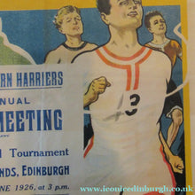 Load image into Gallery viewer, 1920s Edinburgh Southern Harriers Original Poster
