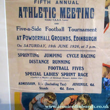 Load image into Gallery viewer, 1920s Edinburgh Southern Harriers Original Poster
