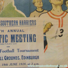 Load image into Gallery viewer, 1920s Edinburgh Southern Harriers Original Poster
