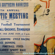 Load image into Gallery viewer, 1920s Edinburgh Southern Harriers Original Poster
